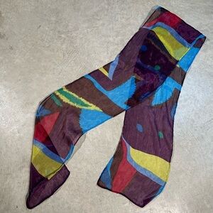 50. Sheer Retro Browns/ Cream Colourway Scarf with Lux Print